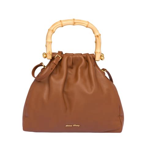 miu miu bamboo handle bag|Official Website and Online Boutique .